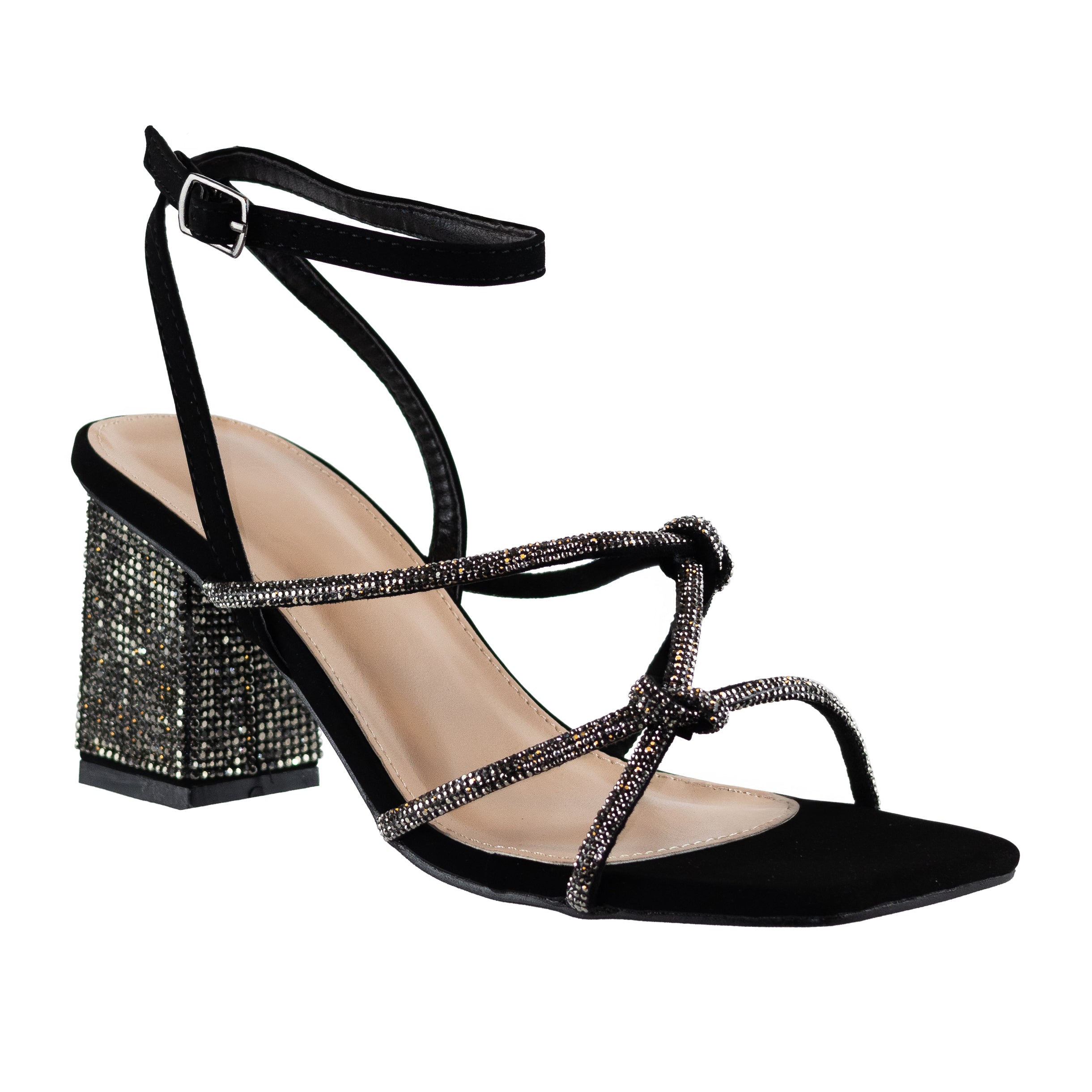 Aiertu  Original - Embellished Ankle Strap Mid Heels Aiertu