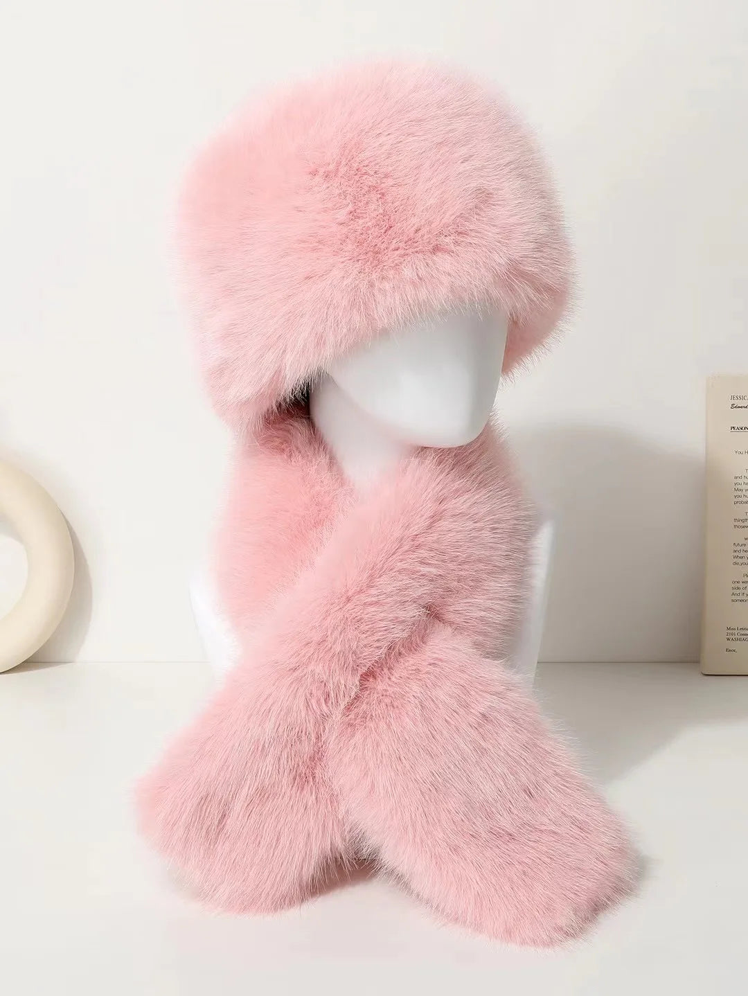 Aiertu  -  3-piece Set of Imitation Fox Fur Headband Hats for Winter Warm Earmuffs for Girls Natural Fluffy Plush Hats Aiertu