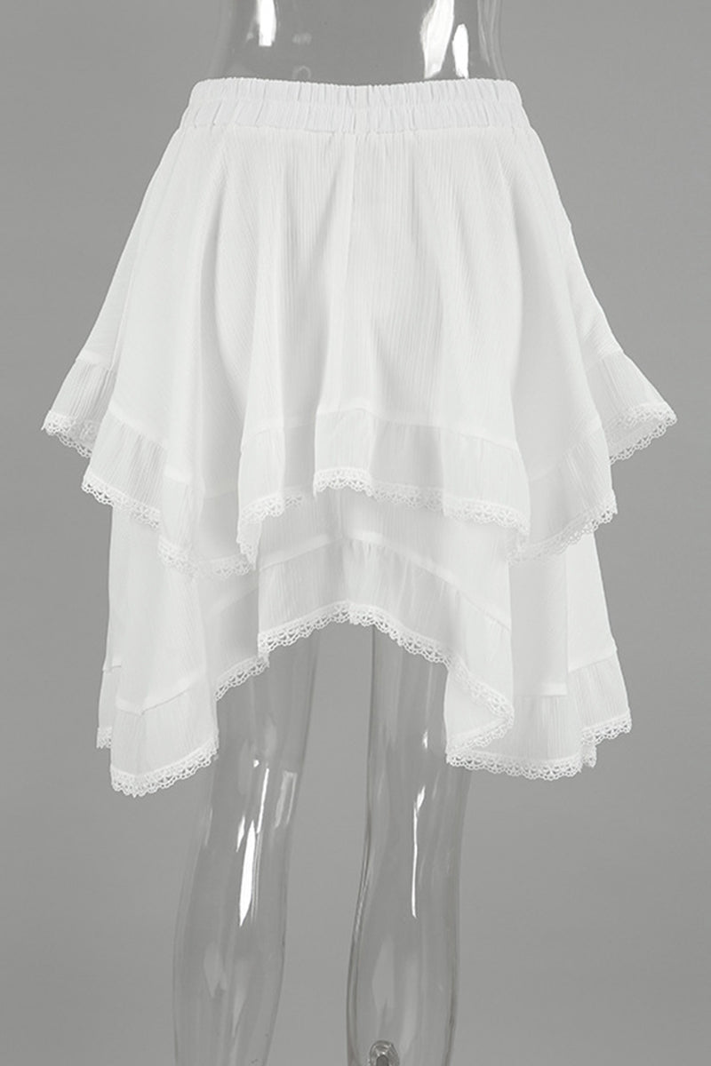 Aiertu  -Casual Daily Lace Irregular Loose High Waist Bottoms aiertu