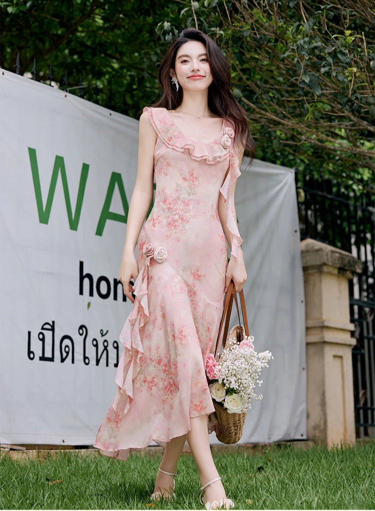 Aiertu  Honey Vine Vintage-Floral Ethereal Essence Dress Aiertu