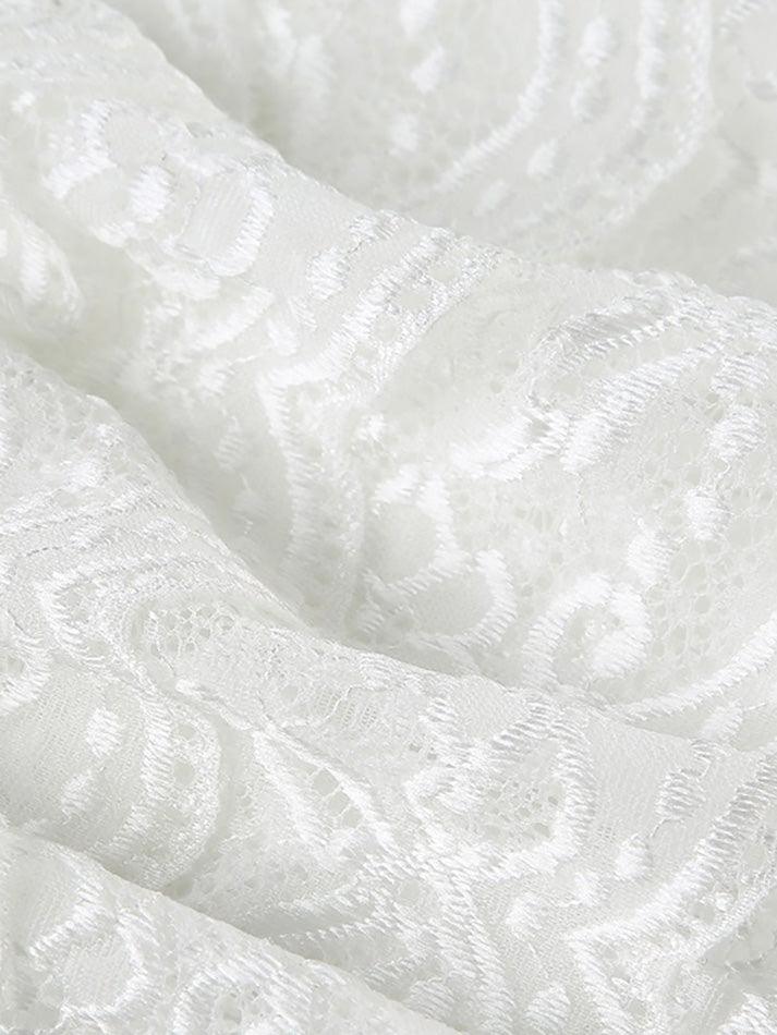 Aiertu  -Lace Solid Multi-Layered Cake Skirt aiertu