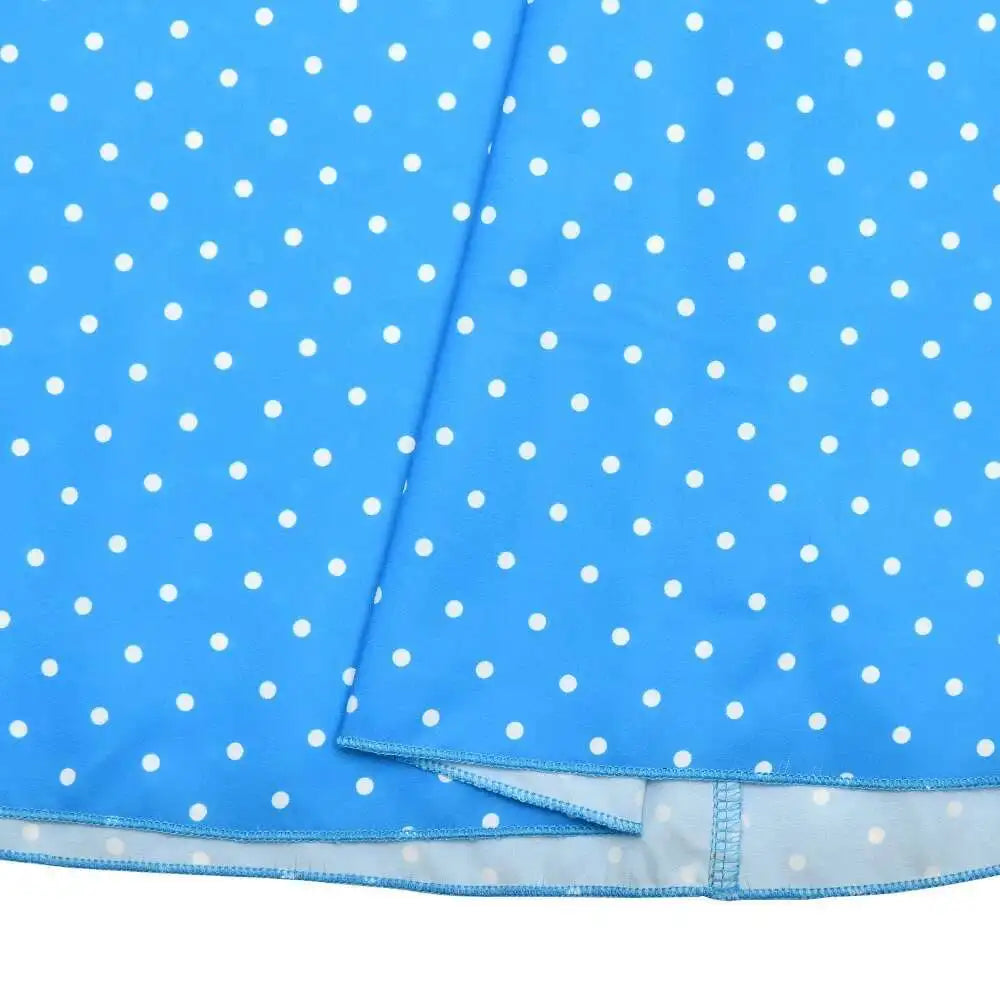 Aiertu  -  Summer New Print Polka Dot Zipper Women Dress Blue Short Sleeve V-neck Bandage Mini Dress Summer Slim Elegant Streetwear Aiertu