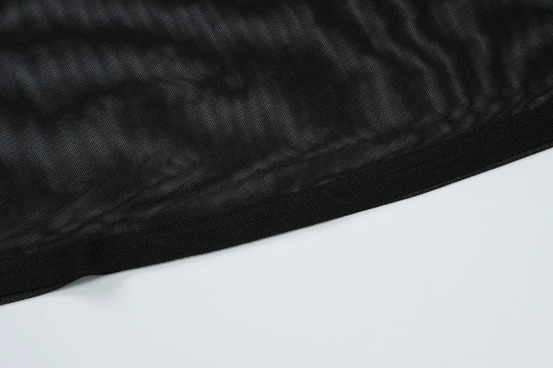Aiertu  -  Hater Neck Backless Long Dresses See Through Mesh Black Club Dress Women Sexy Summer Clothes 2025 P15-DC35 Aiertu