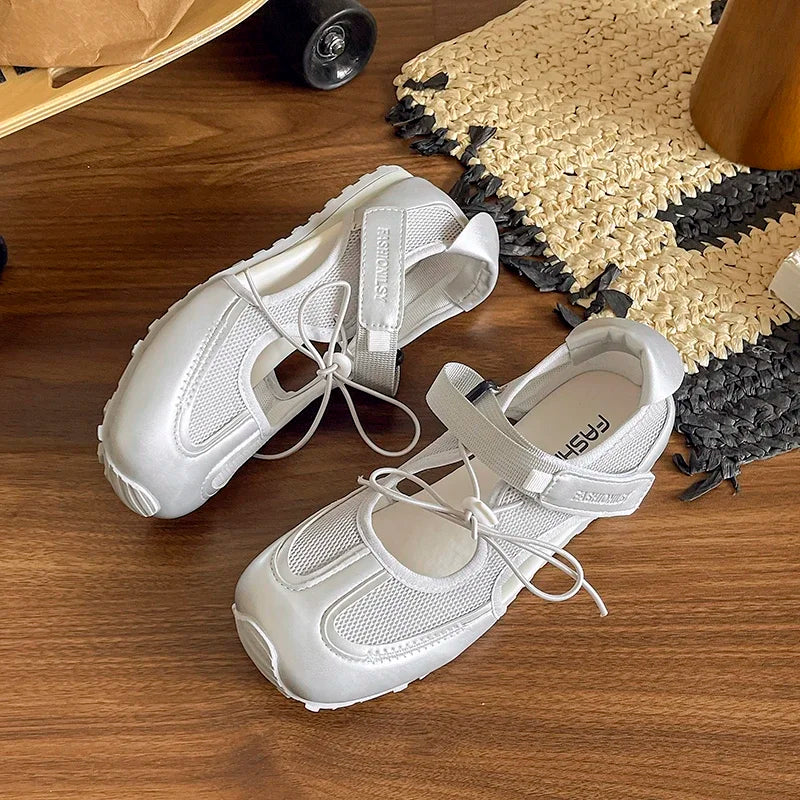 Aiertu  -  Women Shoes Sneakers Casual Flats Canvas Shoes Lace Up Summer Trend Dress Zapatos Mujer Breathable Shallow New Ladies Shoes Aiertu
