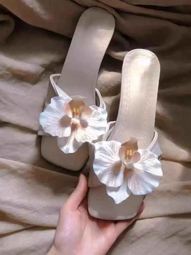 Aiertu  -  Summer Women Flower Slippers Casual Comfort Outdoor Shoes Ladies Casual Dress Street Style Slides Aiertu