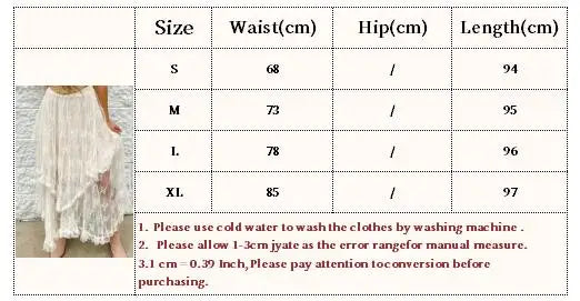 Aiertu  -  New Irregular Lace Long Skirt Elastic Waist Loose Women Skirt Ruffle Bohemian Vacation Summer Skirts Cowbaoy Female Cloth Aiertu