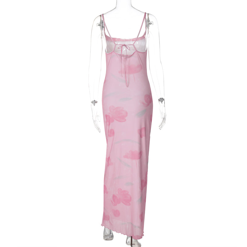 Aiertu  -Lennix Mesh Maxi Dress aiertu