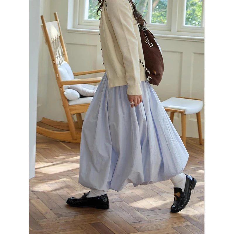 Aiertu  -  Kawaii Cute Midi Skirt Women Japanese Streetwear Ball Gown Bud Skirts Summer Fashion Harajuku Casual Design A Line Faldas Aiertu