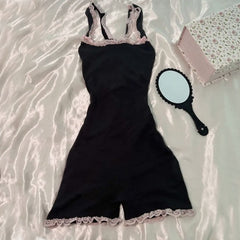 Aiertu  Bodysuits Sexy Y2k Women Clothing Vintage 90s Lace Punk Kawaii Slim Jumpsuits High waist Streetwear Casual Playsuit Overalls Top aliexpress