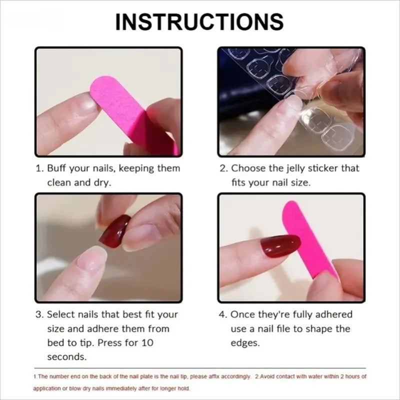 Aiertu  -  24PCS Sweet Pink Blush Wearable Press on Nail 3D Flowers Butterfly Decorations Fake Nail for Loving Girls Almond False Nail Tips Aiertu