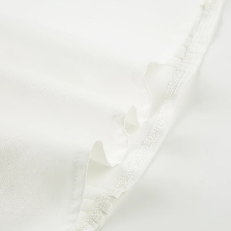 Aiertu  -  Solid Fold Texture Bow Sexy Camisole Deep V-neck Casual Streetwear All-match White Summer Top Chic Vintage Vest Aiertu