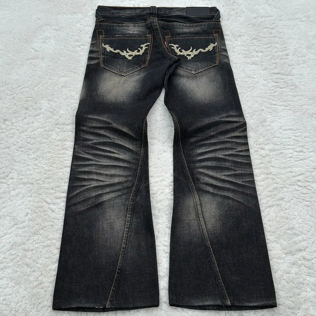 Aiertu  -  High Street Gothic American Fashion Hip Hop Straight Jeans Harajuku y2k Personalized Washed Low Waist Slim Micro Flared Jeans Aiertu