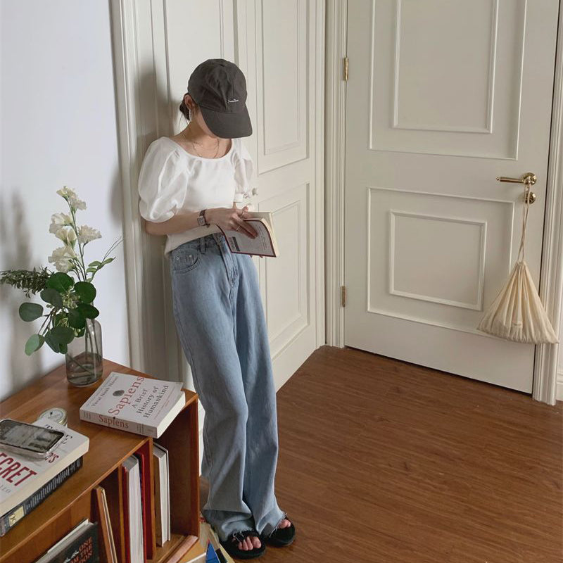 Aiertu Vintage White Blouses Women Backless Puff Sleeve Shirts Summer Korean Elegant Bow Bandage Slim Casual Simple All Match Top Aiertu