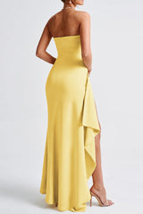 Aiertu  -  Sexy Slit Flounce Strapless Evening Dresses Aiertu