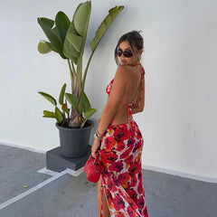 Aiertu  -  Sexy Folwer Print  3 Pieces Bikini Set 2025 Summer Beach Wear Brazilian Bikinis Swimsuit With Beach Skirt Swimwear Cover-up Aiertu
