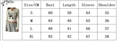 2000s Retro Harajuku Grunge T-shirt Graphic Print Long Sleeve Crop Top Chic Women Vintage Slim Fit Korean Fashion Tees Clothes Aiertu