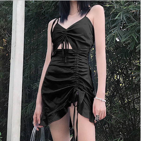 Aiertu - Strap bow knot V-neck dress Aiertu