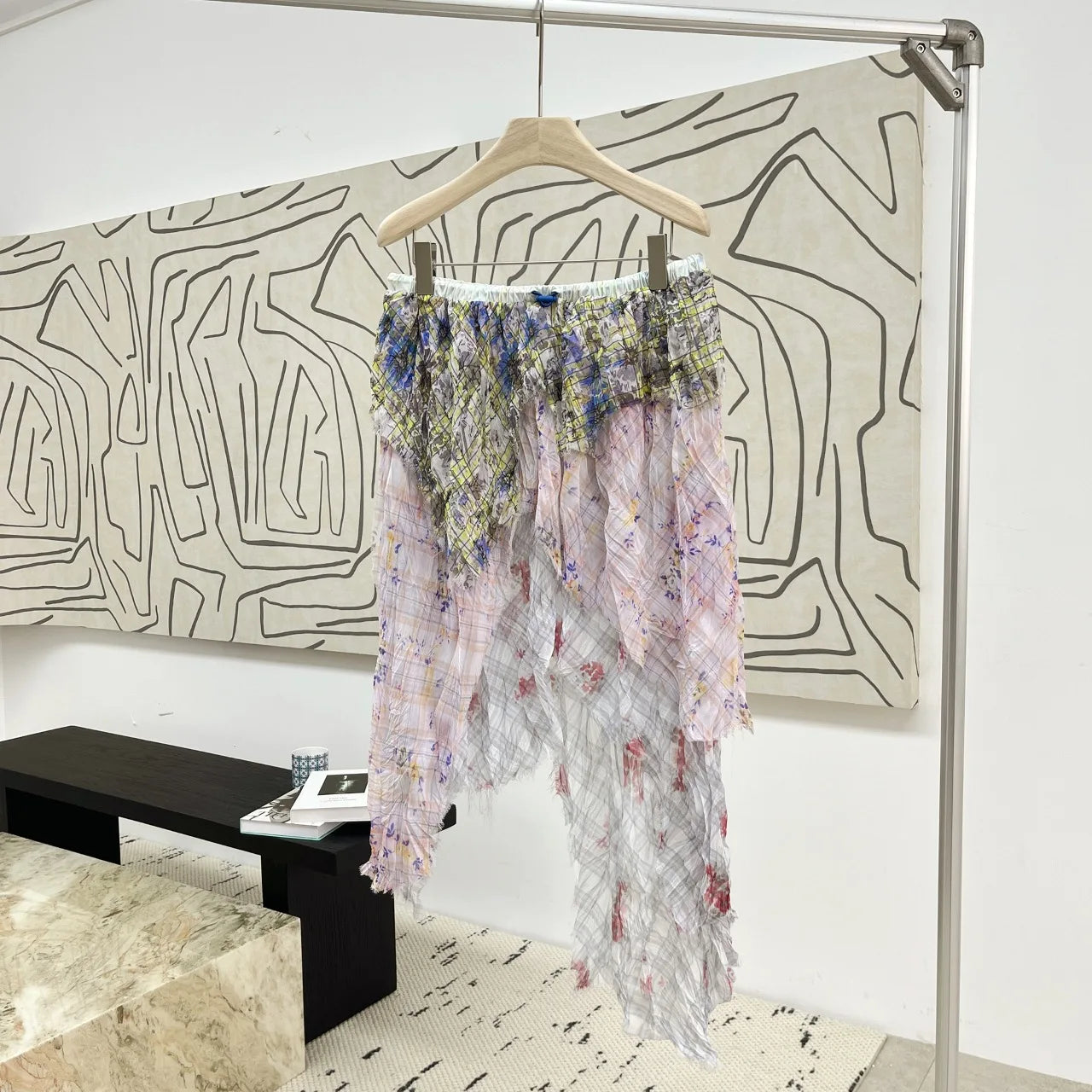 Aiertu  -  The imitation old irregular chiffon print skirt y2k hot girl style quality all kinds of stack wear women short skirt 2025 new Aiertu