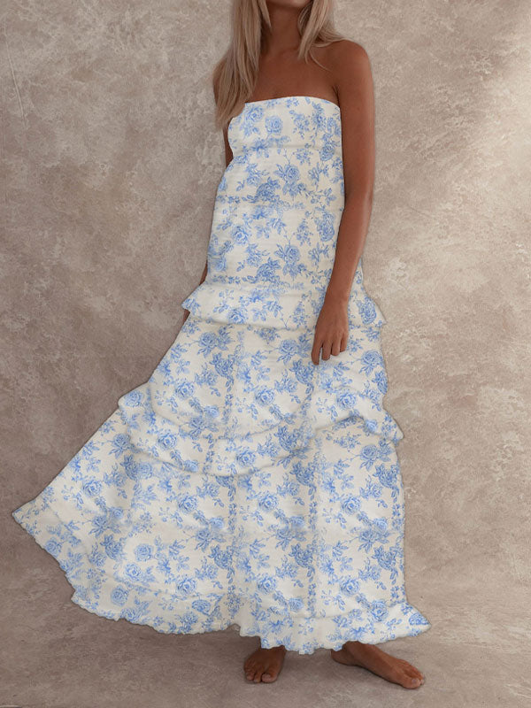 Aiertu  Floral maxi dress blue shopify