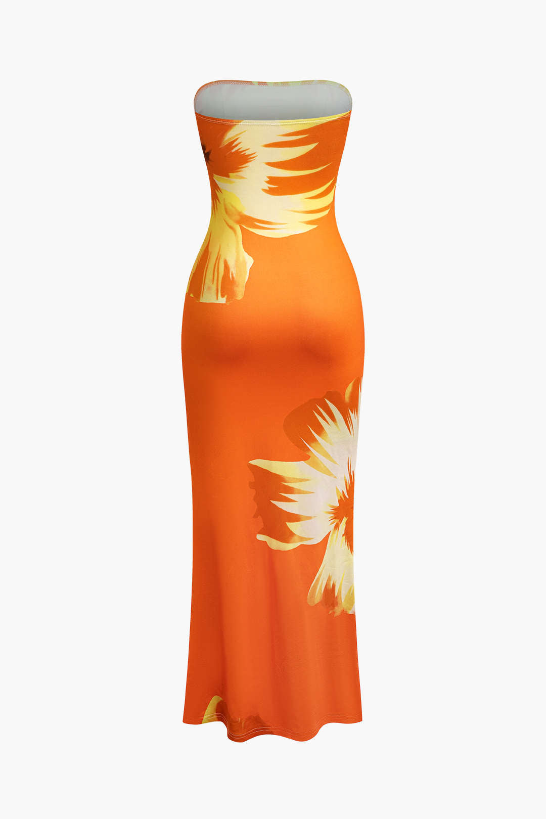 Aiertu  Sunny Floral Cascade Strapless Midi Dress Aiertu