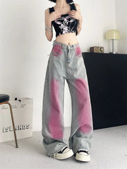 Aiertu  -  Women's Inkjet Design Thin Jeans Street Summer New Trousers Young Girl Street Bottoms Female High Waisted Denim Pants Aiertu