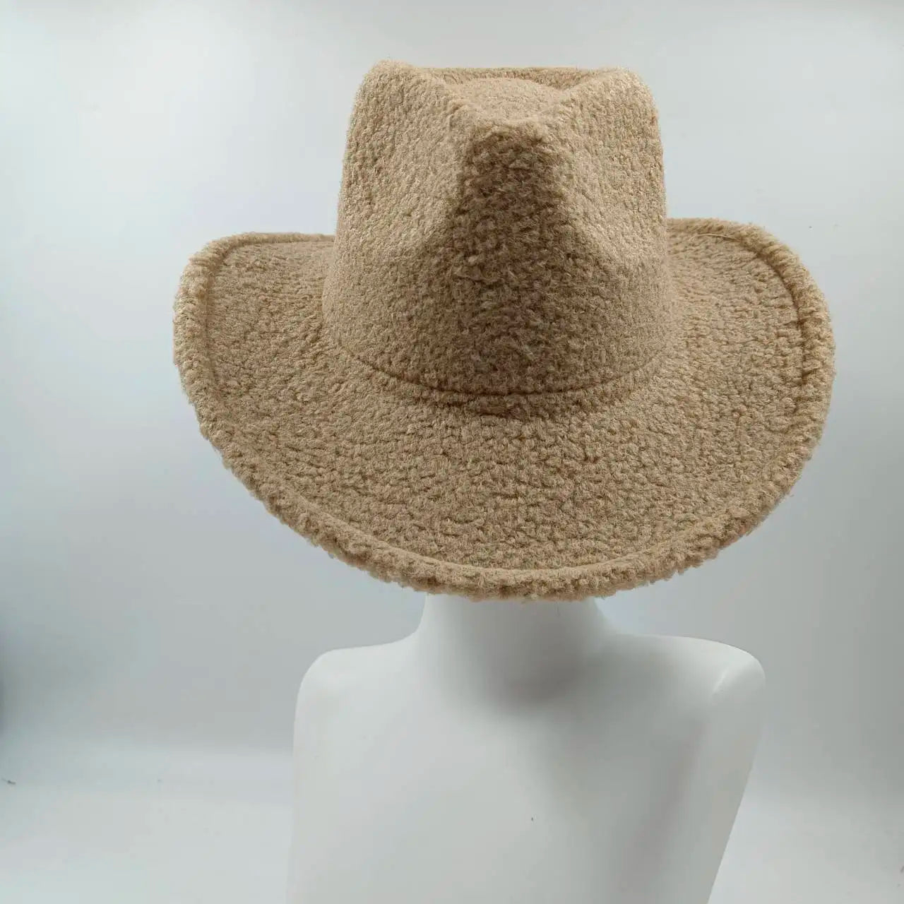Aiertu  -  Fedora Hat Emerald Green Plush Cowboy Hat Material New Jazz Hat European and American Fashion Hat Big Brim Hat Aiertu