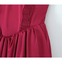 Aiertu  -  Sexy Elegant Women Wine Red Strapless Dress Fit And Flare Evening Party Dresses Christmas  Robe Aiertu