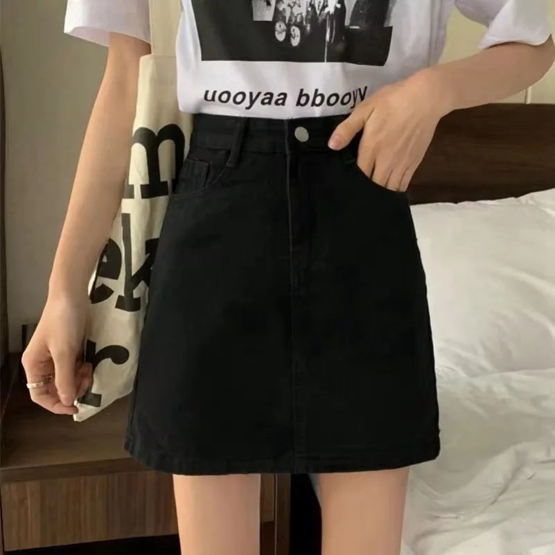 Aiertu Summer Denim Short Skirt for Women High Wiast Sexy Tight Bag Hip Skirts Lady Slim Fit Y2K Female Short Jeans Skirts Aiertu