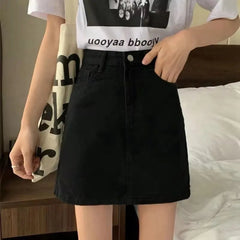 Aiertu Summer Denim Short Skirt for Women High Wiast Sexy Tight Bag Hip Skirts Lady Slim Fit Y2K Female Short Jeans Skirts Aiertu