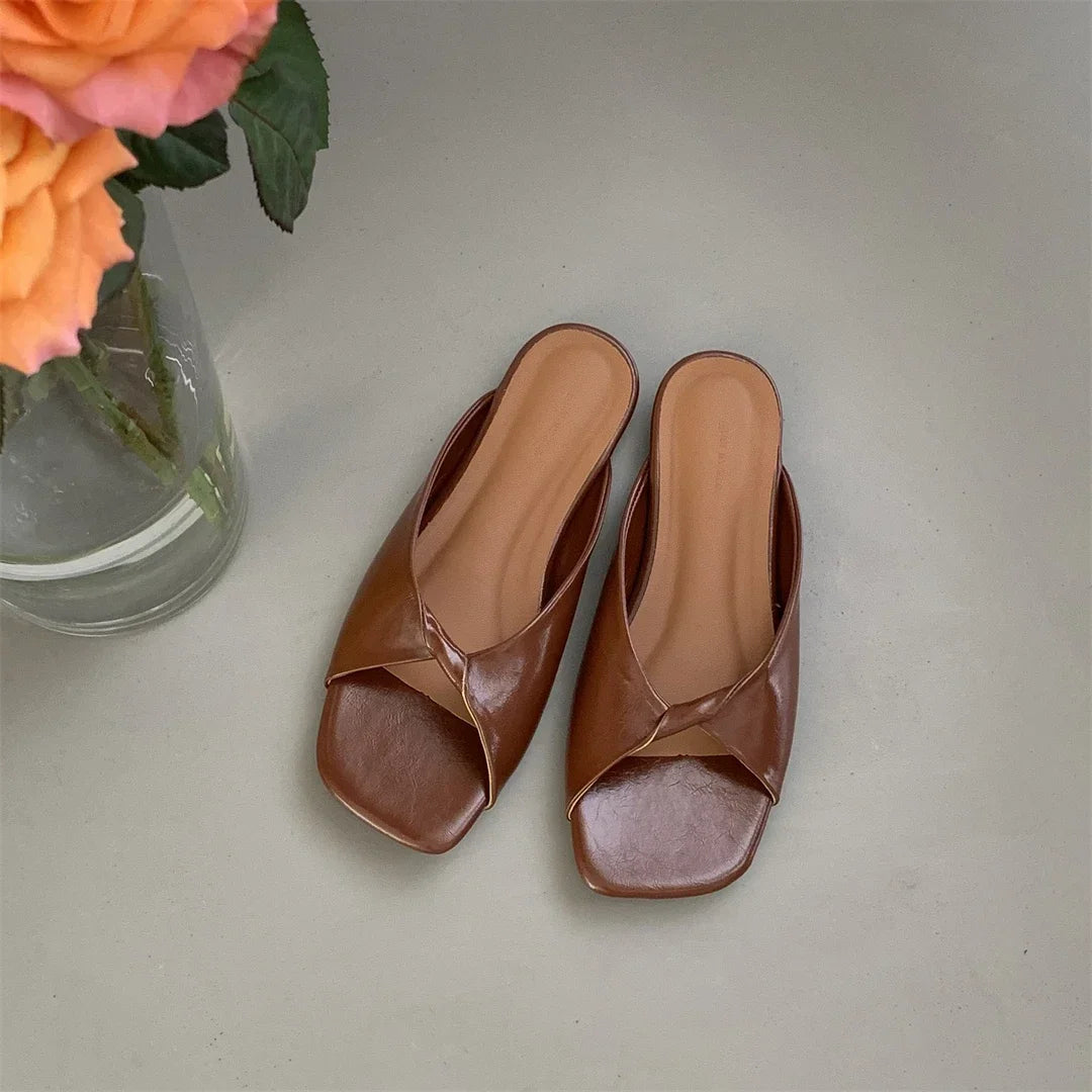 Aiertu  -  Flats Slippers Women Open Toe Sandals Summer Flip Flops Casual Shoes 2025 Trend Dress Party Shoes Woman Slides Designer Aiertu