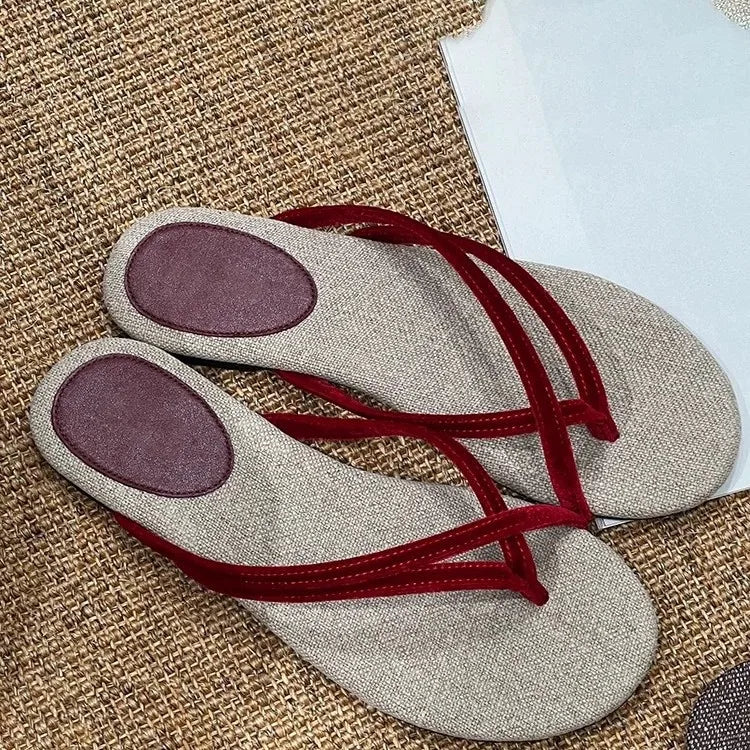 Aiertu  -  Weave Flip Flops Women Slippers Summer Beach Casual Flats Sandals Female Elegant Soft Comfortable Slides Ladies Shoes New Aiertu