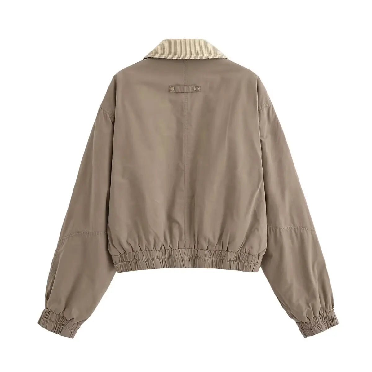 Aiertu  -  European and American style fashion contrast color collar cotton coat women's winter new style warm cotton coat jacket tops Aiertu
