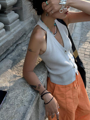 Aiertu  Button V-Neck Knit Vest shopify