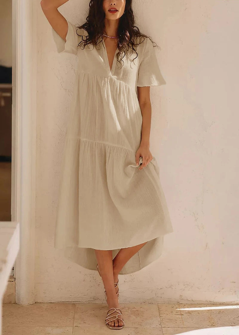 Aiertu  -  Gauze Elegant And Pretty Women'S Dresses  Sexy V-Neck Long Party Dress Ladies Dresses Sale Summer Sundress Aiertu