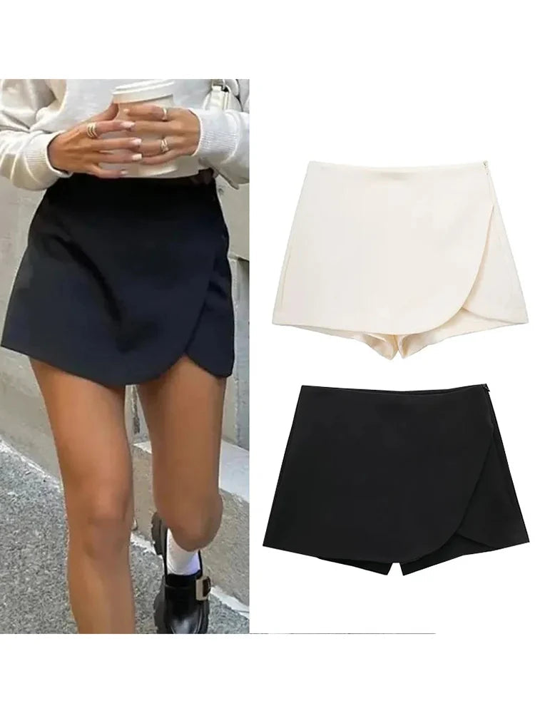 Aiertu  -  Summer New Women's High Waist Asymmetric Mini Skirt Korean Classic Fashion Short Skirt Casual Women's Solid Color Short Skirts Aiertu