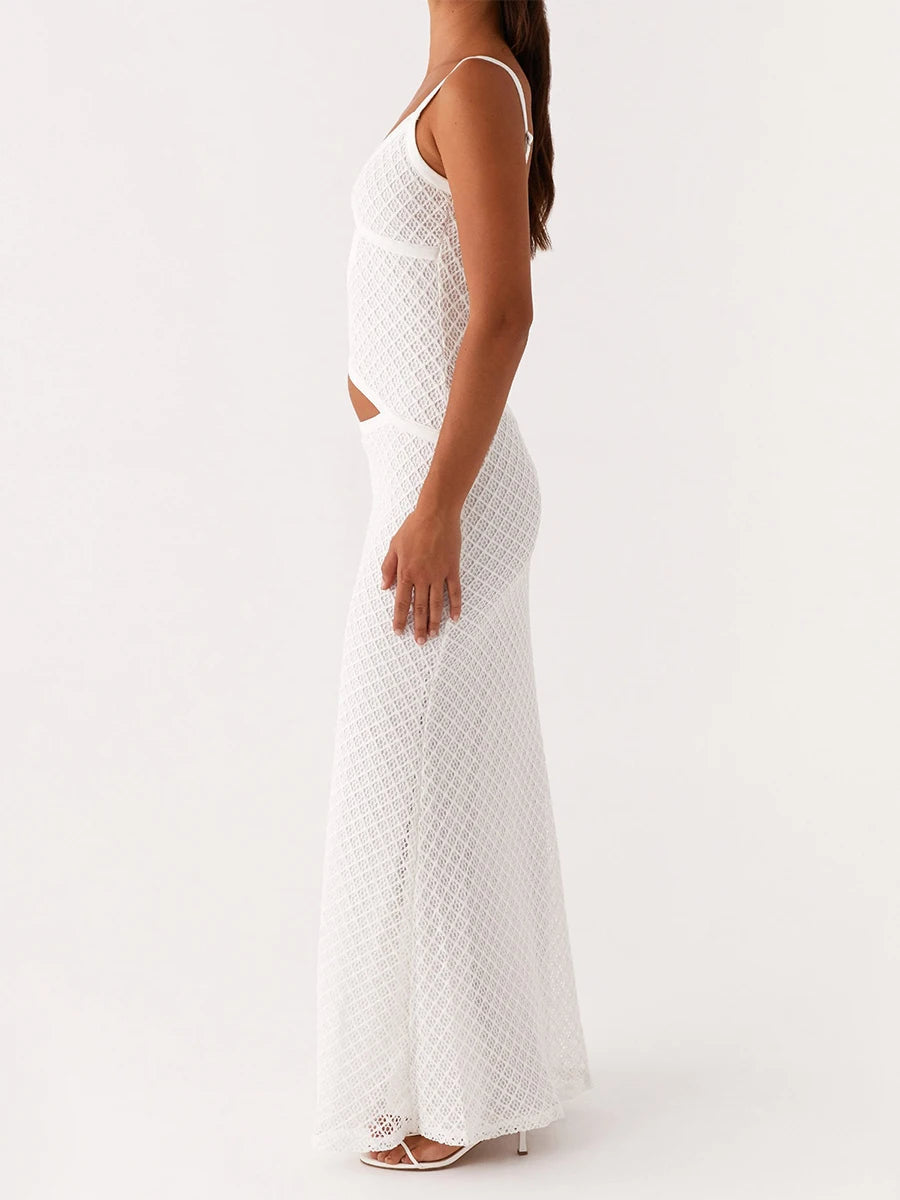 Aiertu  -  Elegant Women s Sleeveless Spaghetti Strap Bodycon Dress with Chic Hollow Out Design and  Fit Silhouette Aiertu