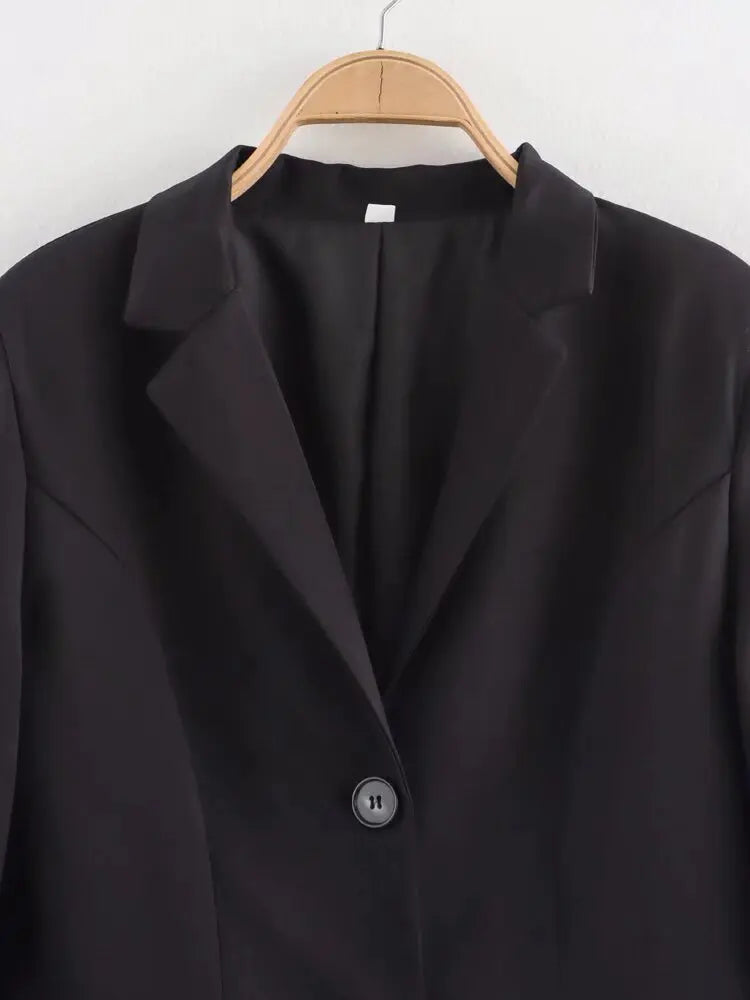 Aiertu  -  European and American style spring new style lapel temperament versatile medium and long suit jacket Aiertu