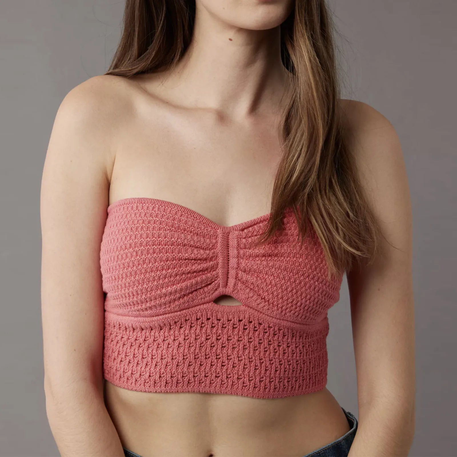 Aiertu  -  Sexy Stripe Hollow Out Strapless Knitted Vest For Women Backless Summer Hot Girl Club Party Beach Navel Vest Top Y2K New Aiertu