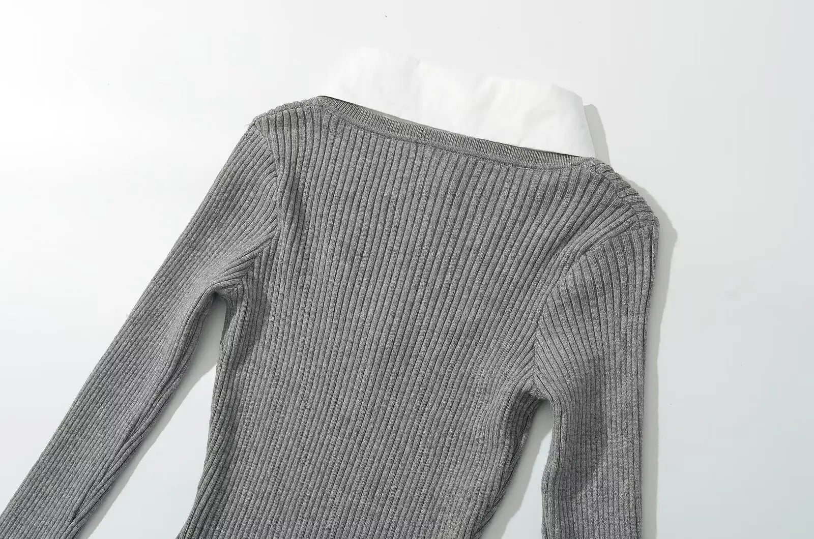Aiertu  -  Fashion Knit Slim Mini Dress Women Ribbed Lapel 2 Piece-Set Decoration Patchwork Party Dress Knitwear Female Spring Dress Aiertu
