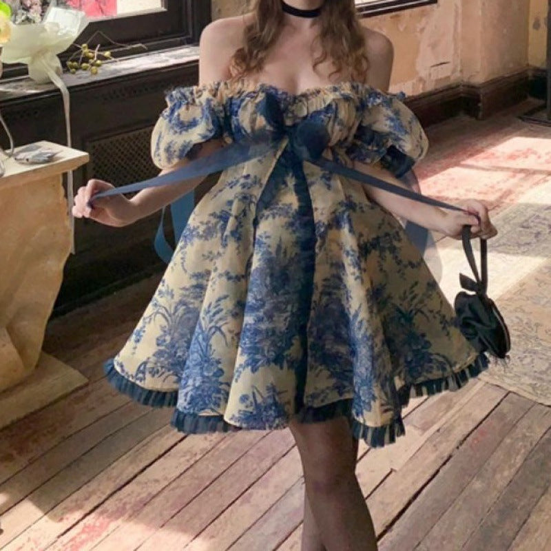 Aiertu  dress to impress Sweet Style Age-Reducing Floral Birthday Dress Summer New Fashion Women's Fairy Slim Princess Dress Aiertu