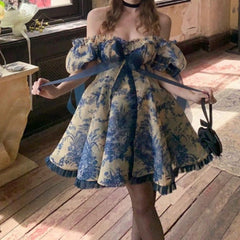 Aiertu  dress to impress Sweet Style Age-Reducing Floral Birthday Dress Summer New Fashion Women's Fairy Slim Princess Dress Aiertu