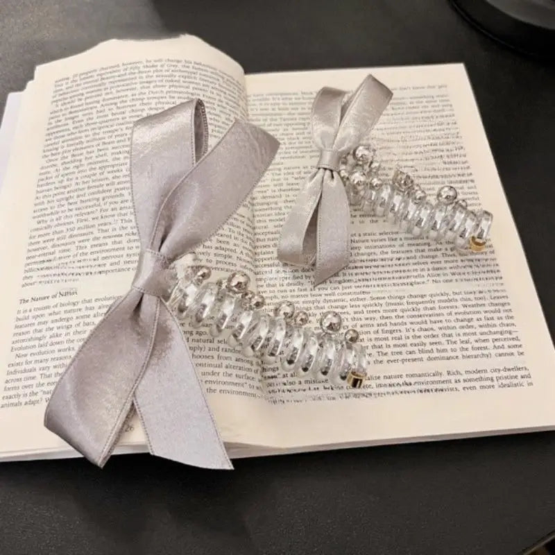 Aiertu Elegant Bowknot Telephone Wire Line Elastic Rubber Braided Fashion Hair Rope Hairband Women Girls Pongtaill Wedding Accessories Aiertu