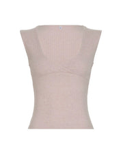 Aiertu  -Solid Striped Cross V-Neck Slim Fit Tank Top aiertu
