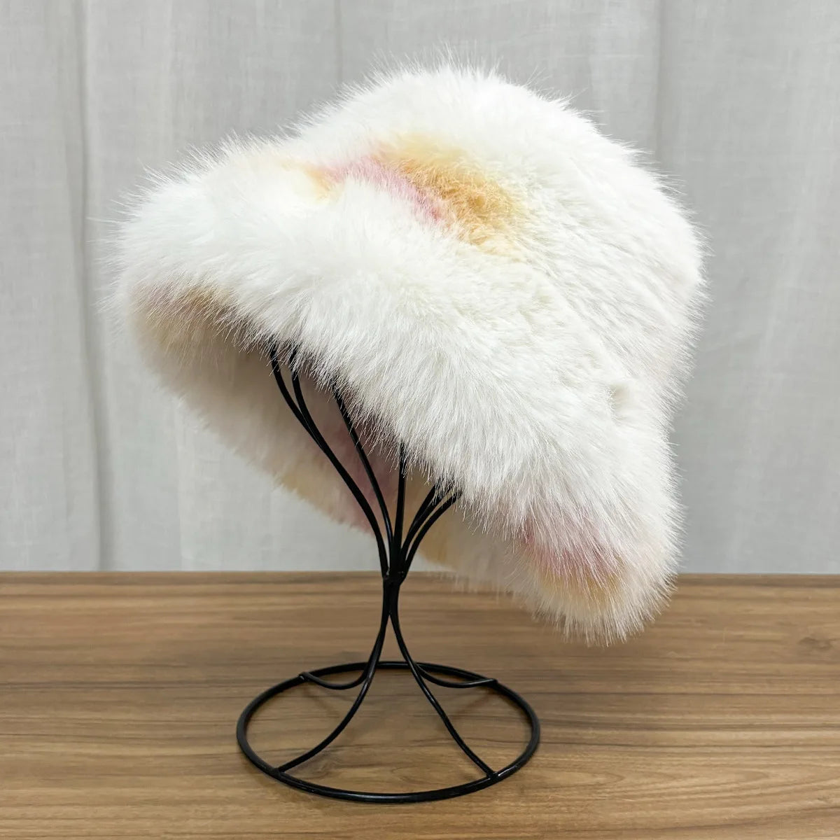 Aiertu  -  Winter Tie-dyed Bucket Hat Imitation Fur Y2k Warm Plush Bucket Hat Unisex Bucket Hat Gorros Invierno Mujer Aiertu