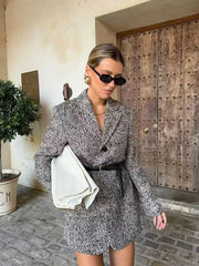 Aiertu  -  Women Fashion With Bely Single Breasted  Blazer Vintage Notched Neck Long Sleeves Female Chic Lady Outfits Aiertu