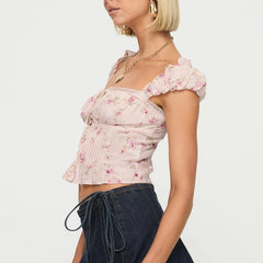 Aiertu  -  Women Vintage Floral Tie-up Camisole Elegant Lady Sleeveless Square Neck Slim Fit Summer Milkmaid Vest for Party Club Crop Tops Aiertu