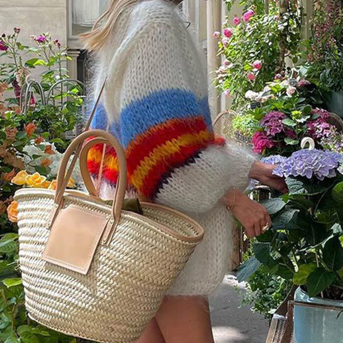 Aiertu     -  Fall Outfits 2026 Color Patchwork Knitted Cardigan Women Long Sleeve Open Stitching Casual Sweater Outerwear Autumn Fashion Loose Jumpers 2026 New Aiertu