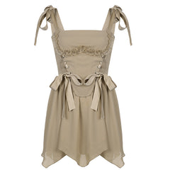 Aiertu - Style Lace And Fungus Stitching Dress Aiertu