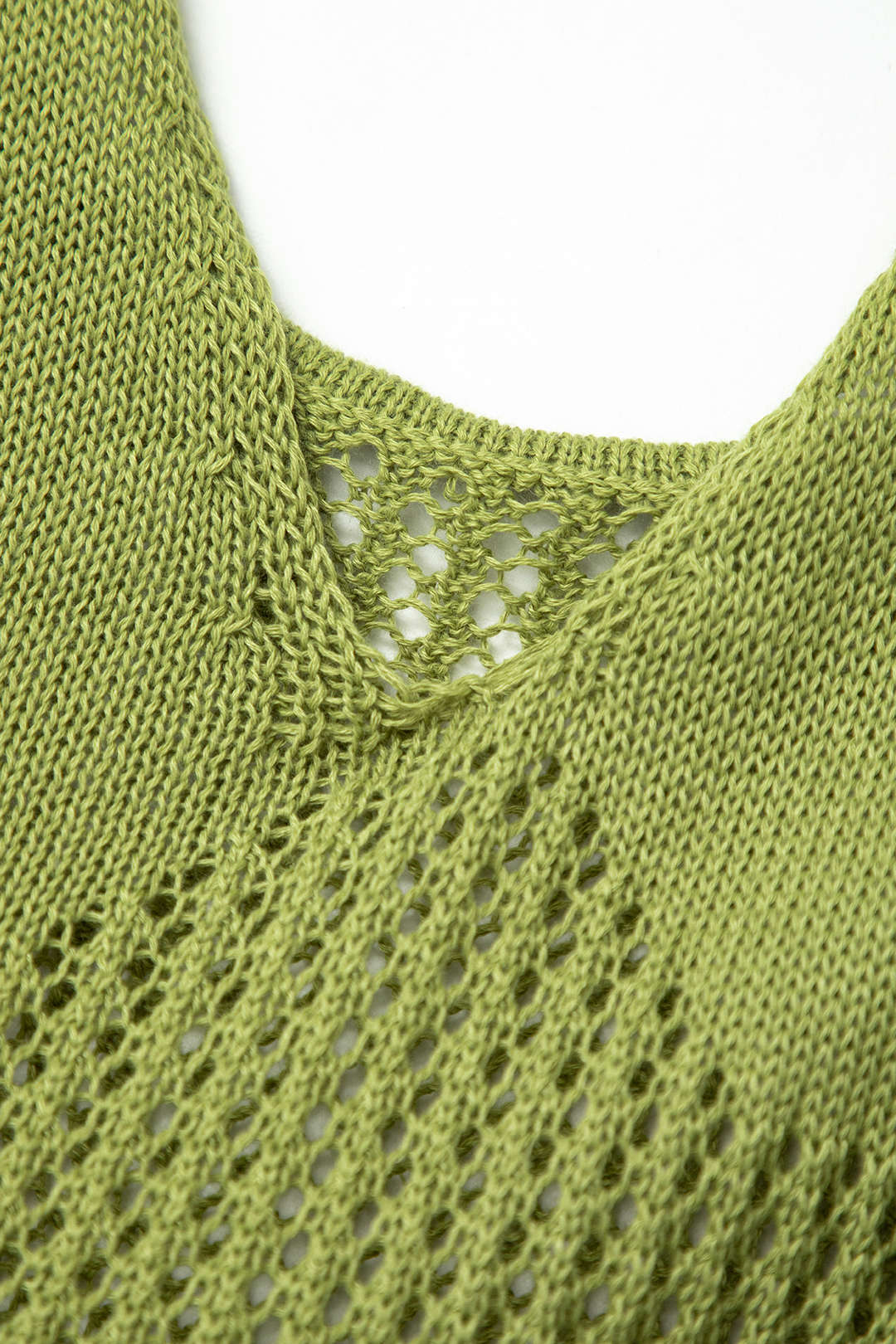 Aiertu  Open Knit Ruffle Hem Cami Mini Dress Aiertu