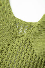 Aiertu  Open Knit Ruffle Hem Cami Mini Dress Aiertu